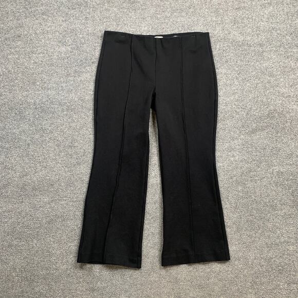 Maeve Pants Womens MP Petite Black The Margot Kick Flare Cropped Tailored Seam - Picture 2 of 9